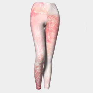 Kristina Benson Wearable Art Yoga Leggings “Wongs Like Eagles” in peach